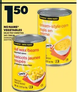 Valu-mart NO NAME VEGETABLES, 341/398 ML offer