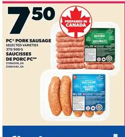 Valu-mart SAUCISSES DE PORC PC, 375/500 G offer