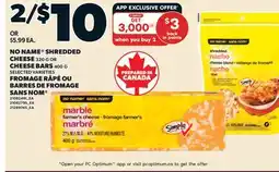 Valu-mart FROMAGE RÂPÉ 320 G OU BARRES DE FROMAGE SANS NOM 400 G offer