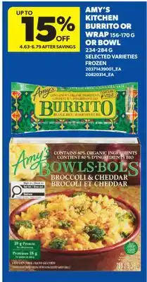 Real Canadian Superstore AMY'S KITCHEN BURRITO OR WRAP, 156-170 G OR BOWL, 234-284 G offer