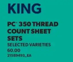Real Canadian Superstore PC 350 THREAD COUNT SHEET SETS offer