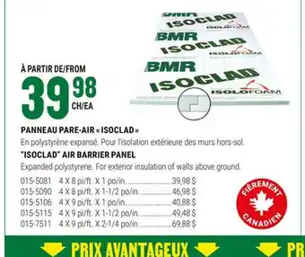 BMR PANNEAU PARE-AIR  ISOCLAD  offer