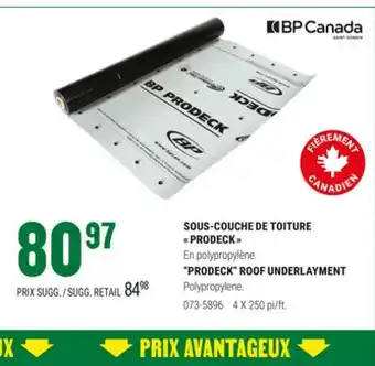 BMR SOUS-COUCHE DE TOITURE  PRODECK  offer
