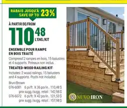 BMR ENSEMBLE POUR RAMPE EN BOIS TRAITÉ offer
