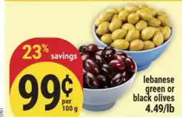 Marché Adonis LEBANESE GREEN OR BLACK OLIVES offer