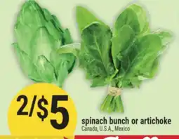 Marché Adonis spinach bunch or artichoke offer