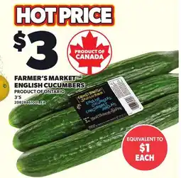 Loblaws FARMER'S MARKET ENGLISH CUCUMBERS, 3'S offer