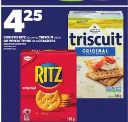 Loblaws CHRISTIE RITZ, 162-304 G, TRISCUIT, 200 G OR WHEAT THINS, 180 G CRACKERS offer