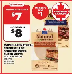 Loblaws MAPLE LEAF NATURAL SELECTIONS OR SCHNEIDERS DELI SLICED MEATS offer