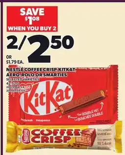 Loblaws NESTLÉ COFFEE CRISP KITKAT, AEROAERO, ROLO OR SMARTIES offer