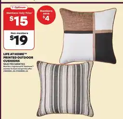 Loblaws LIFE AT HOME PRINTED OUTDOOR CUSHIONS offer