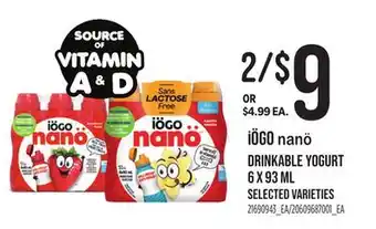 Loblaws IÖGO NANÖ DRINKABLE YOGURT offer