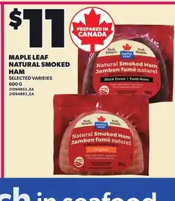 Loblaws MAPLE LEAF NATURAL SMOKED HAM offer
