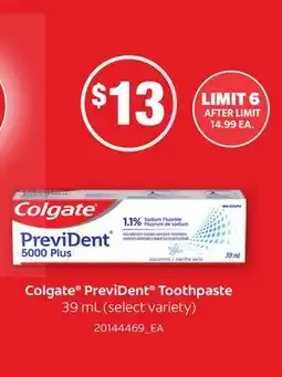 Loblaws COLGATE PREVIDENT TOOTHPASTE offer