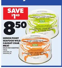Loblaws HERON POINT SEAFOOD WILD CAUGHT CRAB MEAT offer