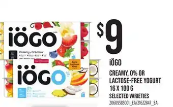 Loblaws IÖGO CREAMY, 0% OR LACTOSE-FREE YOGURT offer