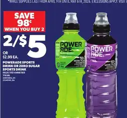 Loblaws POWERADE SPORTS DRINK OR ZERO SUGAR SPORTS DRINK offer