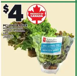 Loblaws PC LIVE LETTUCE offer