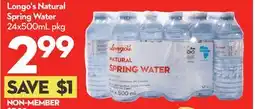 Longo's Natural Spring Water offer