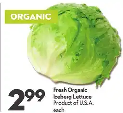 Longo's Fresh Organic Iceberg Lettuce offer