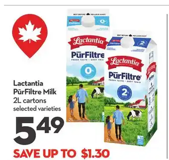 Longo's PūrFiltre Milk offer