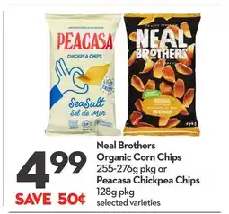 Longo's Organic Corn Chips 255-276g pkg or Chickpea Chips 128g pkg offer