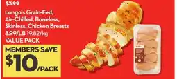 Longo's Grain-Fed, Air-Chilled, Boneless, Skinless, Chicken Breasts offer