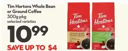 Longo's Tim Hortons Whole Bean or Ground Coffee offer