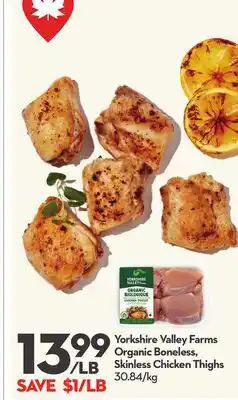 Longo's Organic Boneless, Skinless Chicken Thighs offer