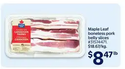 Walmart Maple Leaf boneless pork belly slices offer