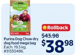 Walmart Purina Dog Chow dry dog food mega bag offer