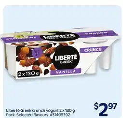Walmart Liberté Greek crunch yogurt offer