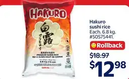 Walmart Hakuro sushi rice offer