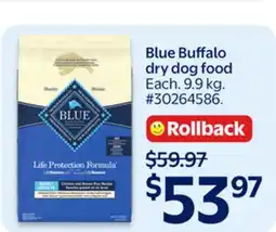 Walmart Blue Buffalo dry dog food offer