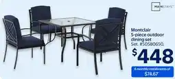 Walmart Montclair 5-piece outdoor dining set offer