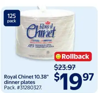 Walmart Royal Chinet 10.38 dinner plates offer