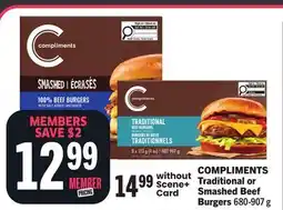 Foodland COMPLIMENTS Traditional or Smashed Beef Burgers offer