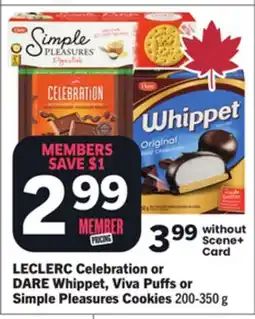 Foodland LECLERC Celebration or DARE Whippet, Viva Puffs or Simple Pleasures Cookies offer