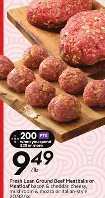 Sobeys Fresh Lean Ground Beef Meatballs or Meatloaf offer