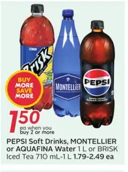 Sobeys PEPSI Soft Drinks, MONTELLIER or AQUAFINA Water offer