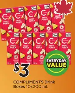 Sobeys COMPLIMENTS Drink Boxes offer