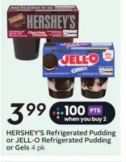 Sobeys HERSHEY'S Refrigerated Pudding or JELL-O Refrigerated Pudding or Gels offer