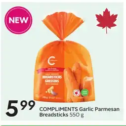 Sobeys COMPLIMENTS Garlic Parmesan Breadsticks offer