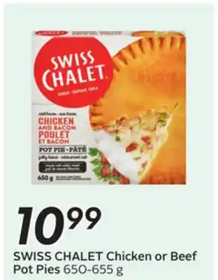Sobeys SWISS CHALET Chicken or Beef Pot Pies offer