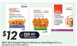 Sobeys Breaded Popcorn Shrimp or Squid Rings offer