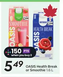Sobeys OASIS Health Break or Smoothie offer