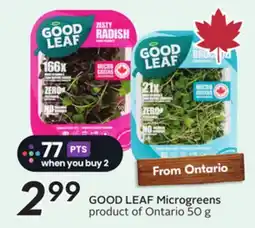 Sobeys GOOD LEAF Microgreens offer