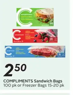 Sobeys COMPLIMENTS Sandwich Bags offer