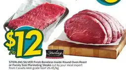 Sobeys Fresh Boneless Inside Round Oven Roast or Family Size Marinating Steaks offer