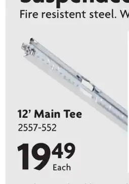 Home Hardware 12' Main Tee Suspended Ceiling Grid offer